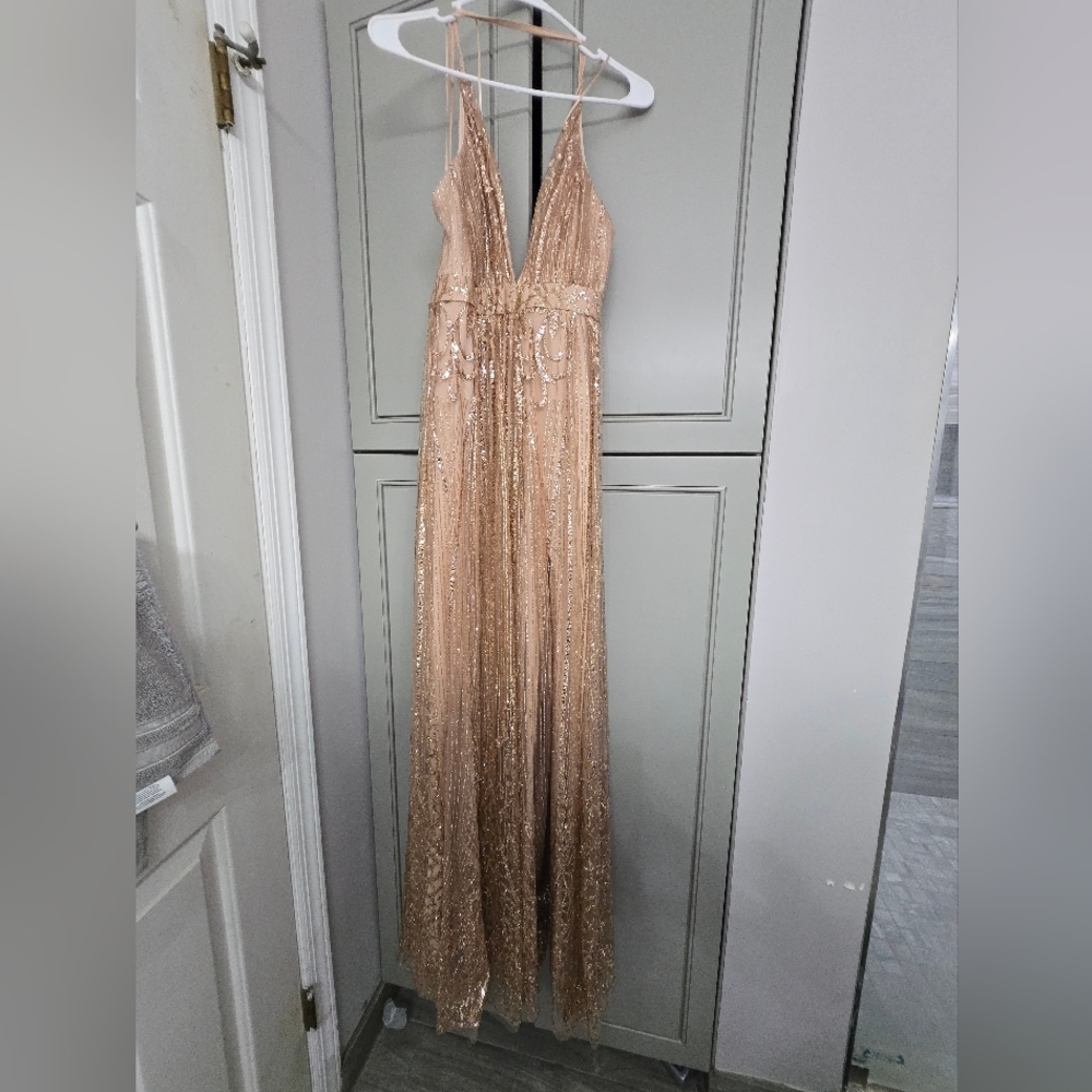 Elegant Gold Sequin Gown